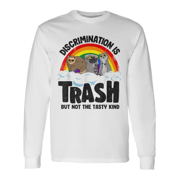 Discrimination Is Trash Gay Pride Raccoon Opossum Ally Lgbt Long Sleeve T-Shirt T-Shirt