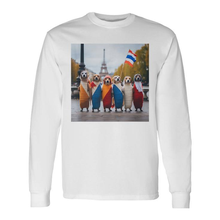 Dogs In Paris Long Sleeve T-Shirt