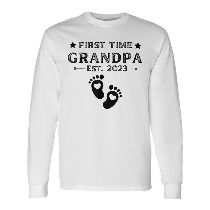 First Time Grandpa 2023 For Grandfather Fathers Day Long Sleeve T-Shirt T-Shirt