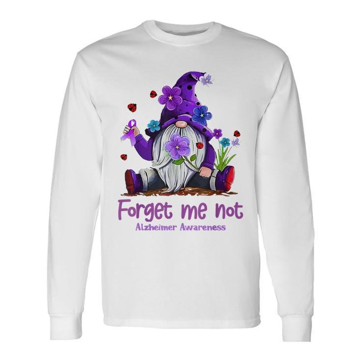Forget Purple Gnome Me Not Purple Alzheimer's Awareness Long Sleeve