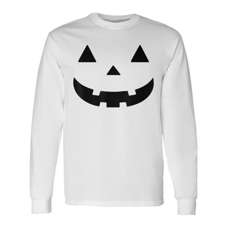 Giant Jack O' Lantern Face Halloween Pumpkin Face Long Sleeve T-Shirt