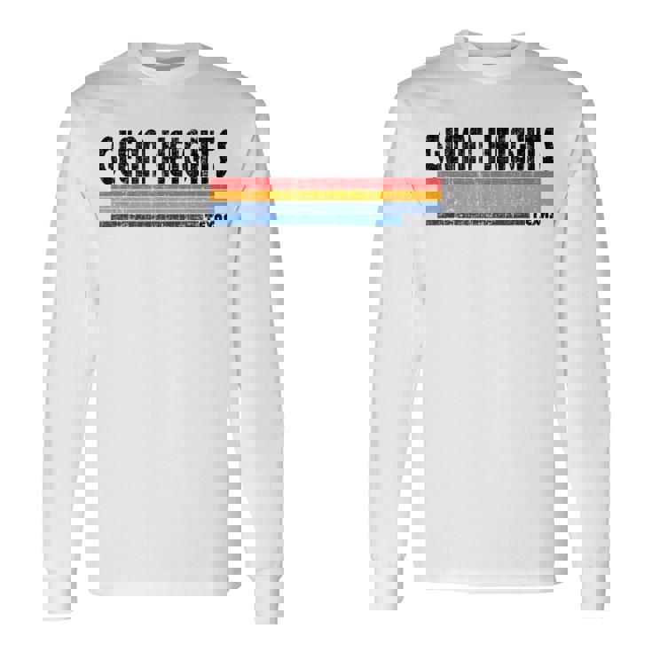 Glenn Heights Tx Hometown Pride Retro 70S 80S Style Long Sleeve T-Shirt