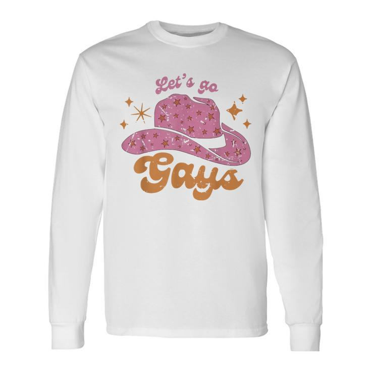 Lets Go Gays Lgbt Pride Cowboy Hat Retro Gay Rights Ally Long Sleeve T-Shirt T-Shirt Gifts ideas