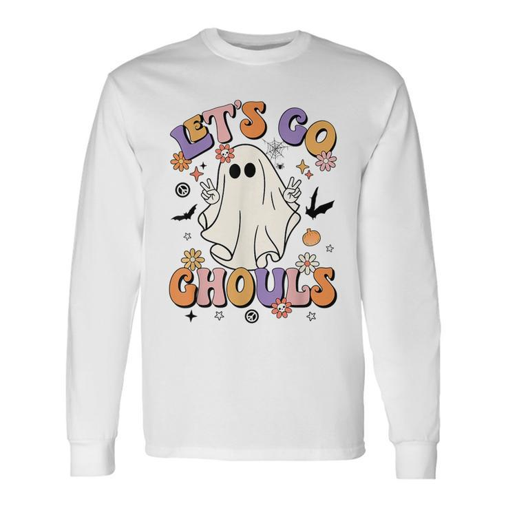 Lets Go Ghouls Retro Halloween Party Ghost Pumpkin Pumpkin Long Sleeve T-Shirt T-Shirt