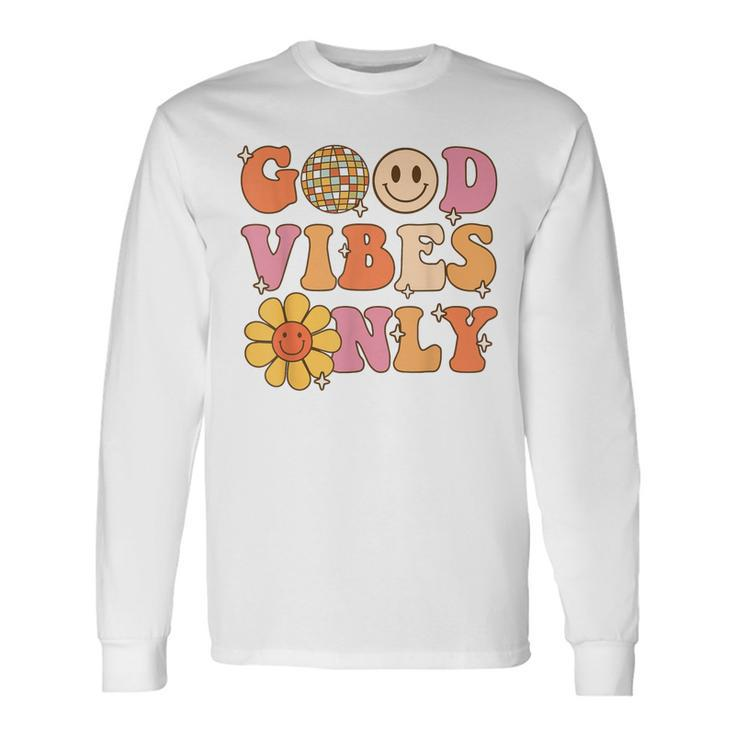 Good Vibes Only Peace Love 60S 70S Tie Dye Groovy Hippie Long Sleeve T-Shirt