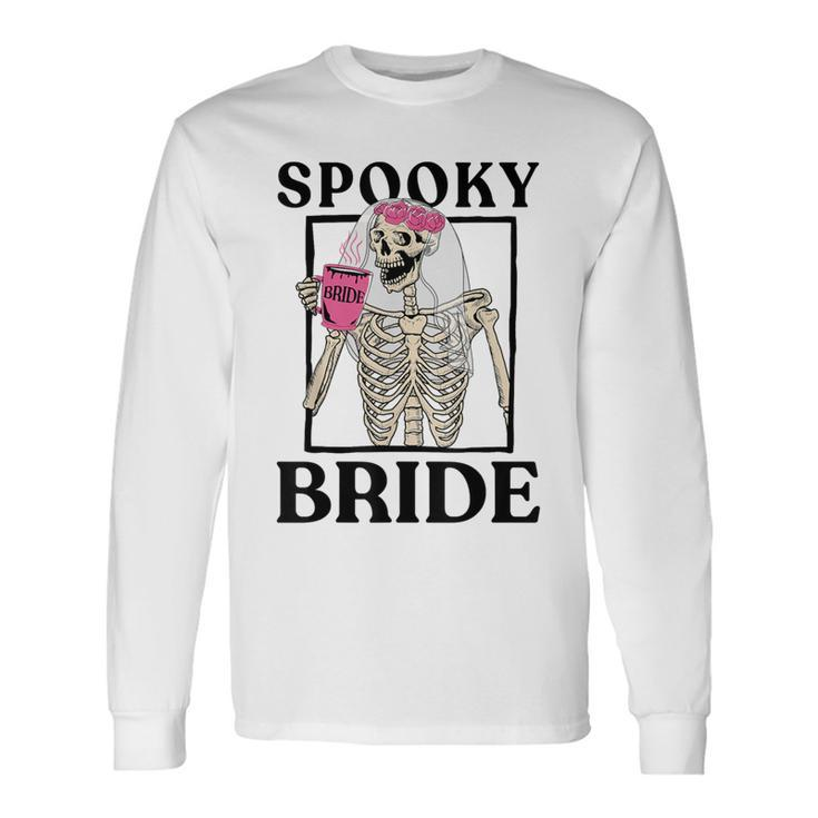 Halloween Spooky Bride Bridesmaid Skeleton Bachelorette Long Sleeve T-Shirt