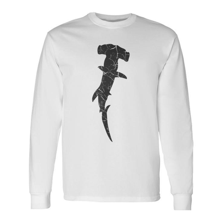 Hammerhead Shark Distressed Print Vintage Hammerhead Shark Long Sleeve T-Shirt