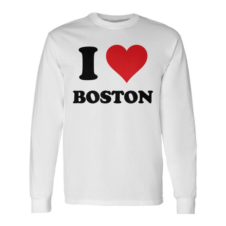 I Heart Boston First Name I Love Personalized Stuff Long Sleeve T-Shirt