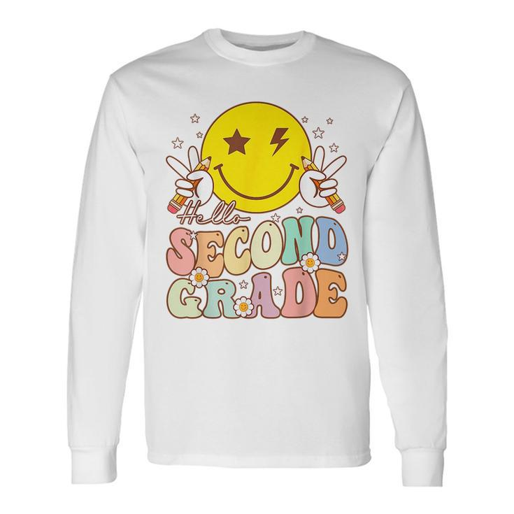 Hello Second Grade Smile Face 2Nd Grade Back To School Long Sleeve T-Shirt T-Shirt
