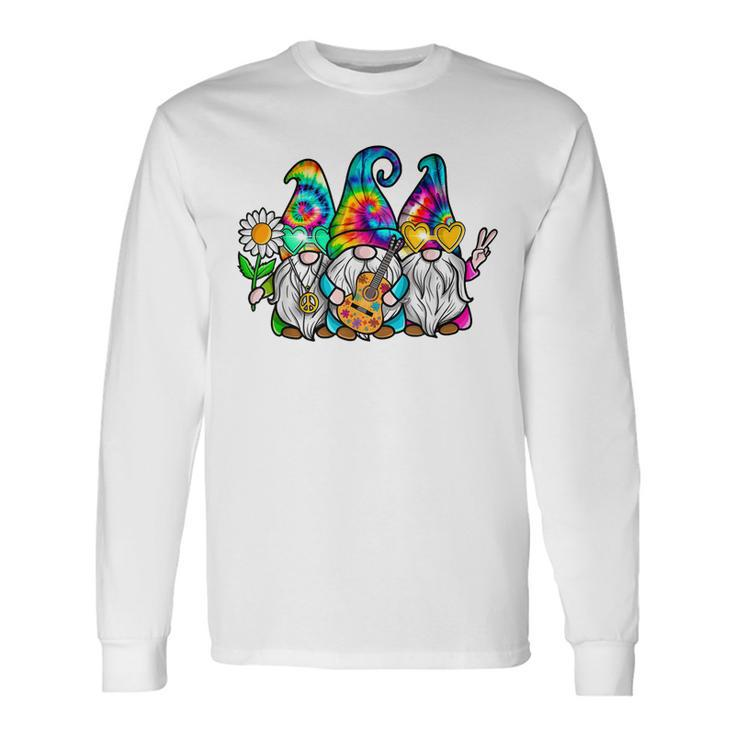Hippie Gnomes Tie Dye Peace Love Peace Sign 60S 70S Hippie Long Sleeve T-Shirt T-Shirt