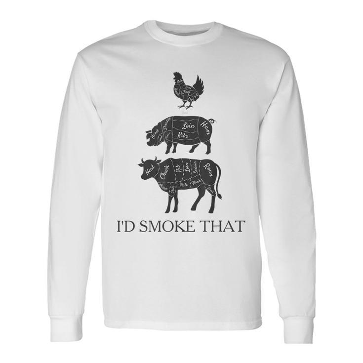 Id Smoke That Barbecue Grilling Bbq Smoker Long Sleeve T-Shirt