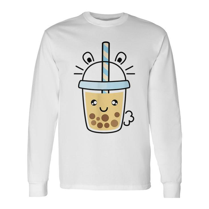 Kawaii Bubble Tea Lover Cute Smiling Boba Milk Tea Long Sleeve T-Shirt T-Shirt