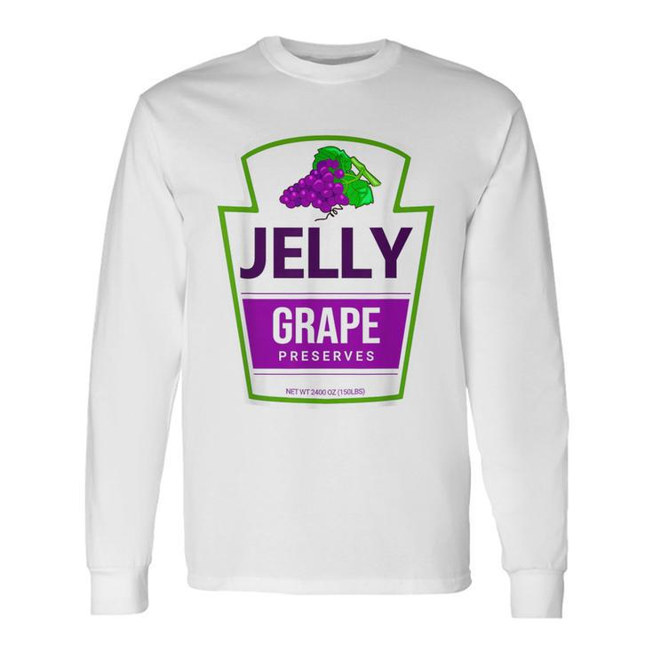 Lazy Costume Grape Jelly Jar For Halloween Long Sleeve T-Shirt