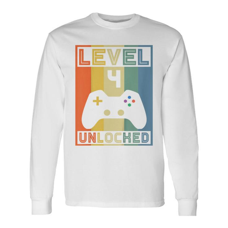 Level 4 Unlocked Video Gamer 14Th Birthday Gaming Long Sleeve T-Shirt T-Shirt