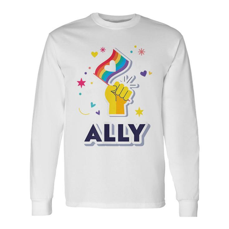 Lgbtq Ally Proud Ally Gay Pride Long Sleeve T-Shirt