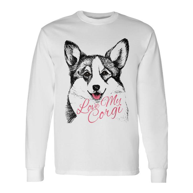 Love My Corgi T Dog Lovers With Corgi Pic Long Sleeve T-Shirt