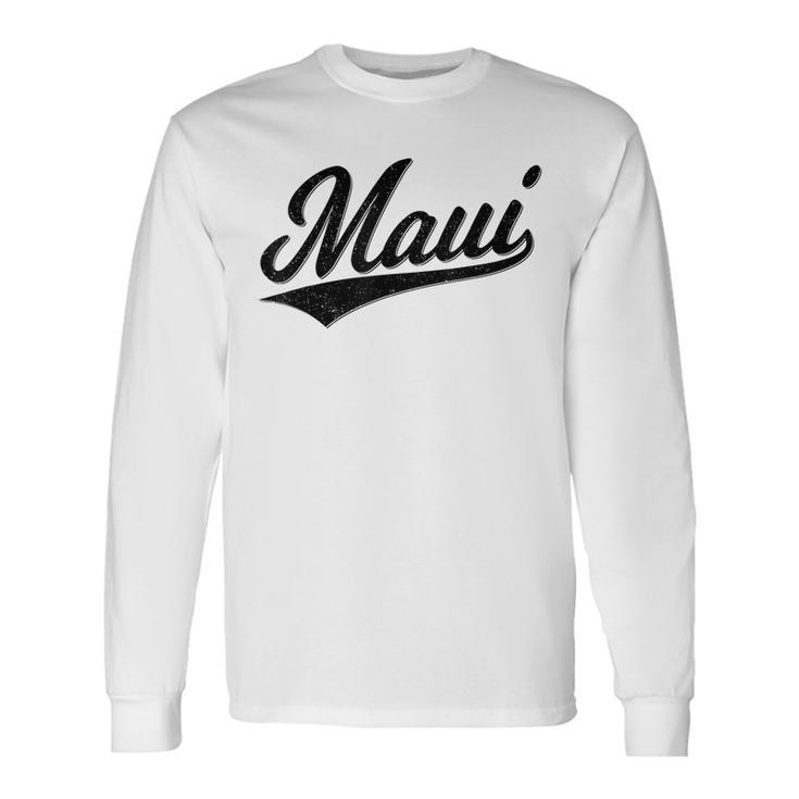Maui Hawaii Lahaina Varsity Script Sports Jersey Style Long Sleeve