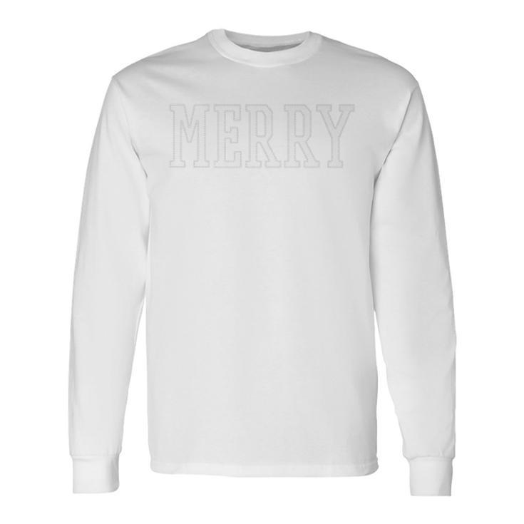 Merry Ugly Christmas Sweater Print Top Long Sleeve T-Shirt