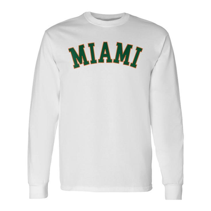 Miami Fl Throwback Sporty Classic Long Sleeve T-Shirt