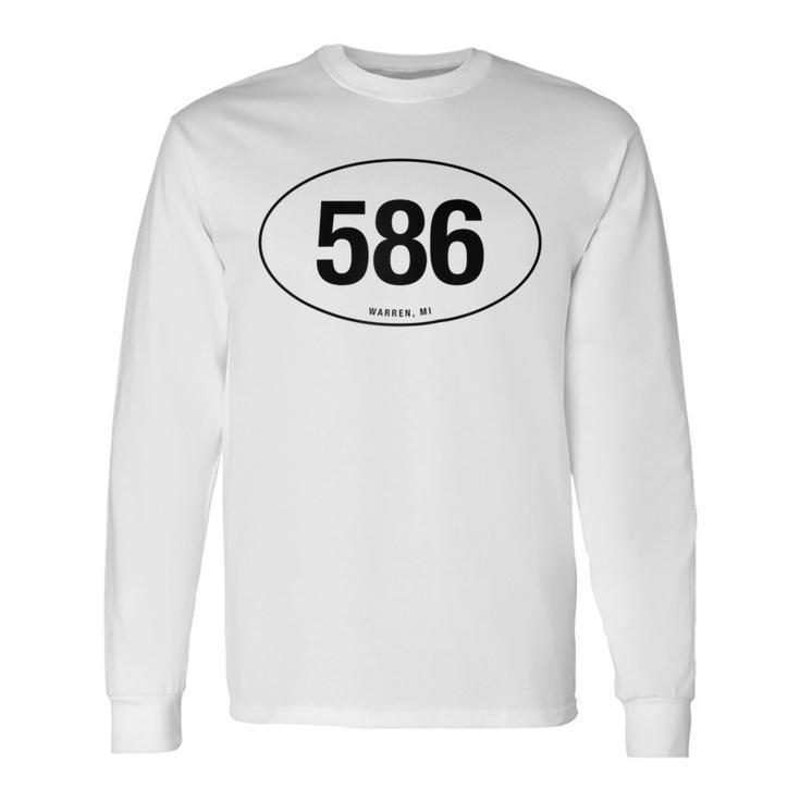Michigan Area Code 586 Oval State Pride Long Sleeve T-Shirt