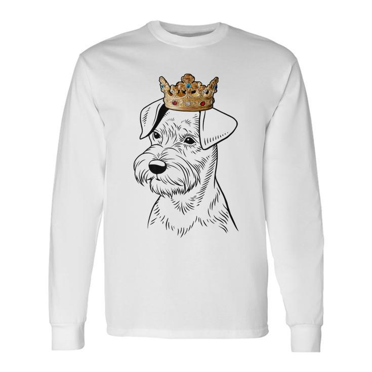 Miniature Schnauzer Dog Wearing Crown Long Sleeve T-Shirt