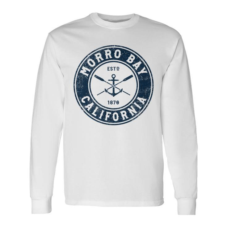 Morro Bay California Ca Vintage Boat Anchor & Oars Long Sleeve T-Shirt T-Shirt