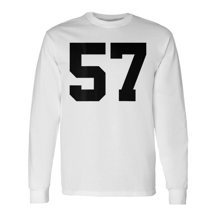 Number 57 Print On Back Only Cotton Team Jersey Long Sleeve T-Shirt