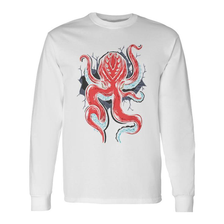 Octopus Sea Monster Ocean Creatures Scary Squid Kraken Long Sleeve T-Shirt T-Shirt Gifts ideas