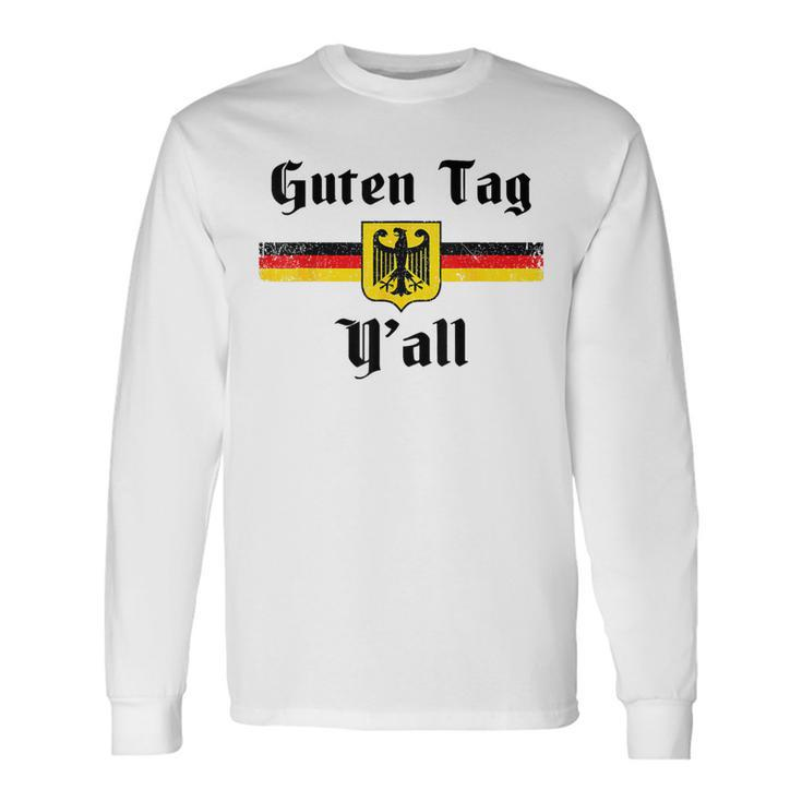 Oktoberfest German Flag Eagle Prost Guten Tag Y'all Fun Idea Long Sleeve T-Shirt