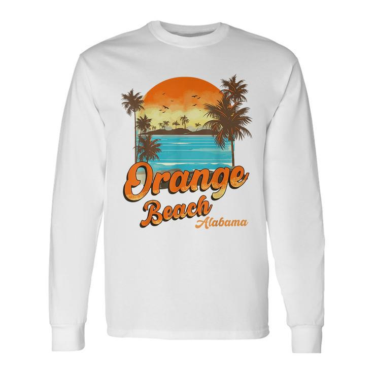 Orange Beach Alabama Summer Vacation Sunset Palm Trees Orange Long Sleeve T-Shirt T-Shirt
