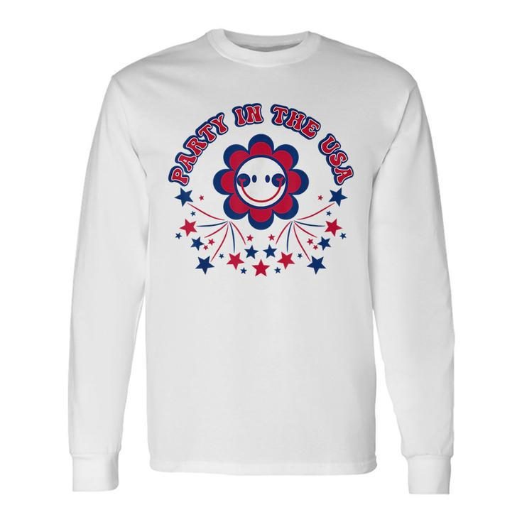 Party In The Usa Groovy 4Th Of July Usa Long Sleeve T-Shirt T-Shirt
