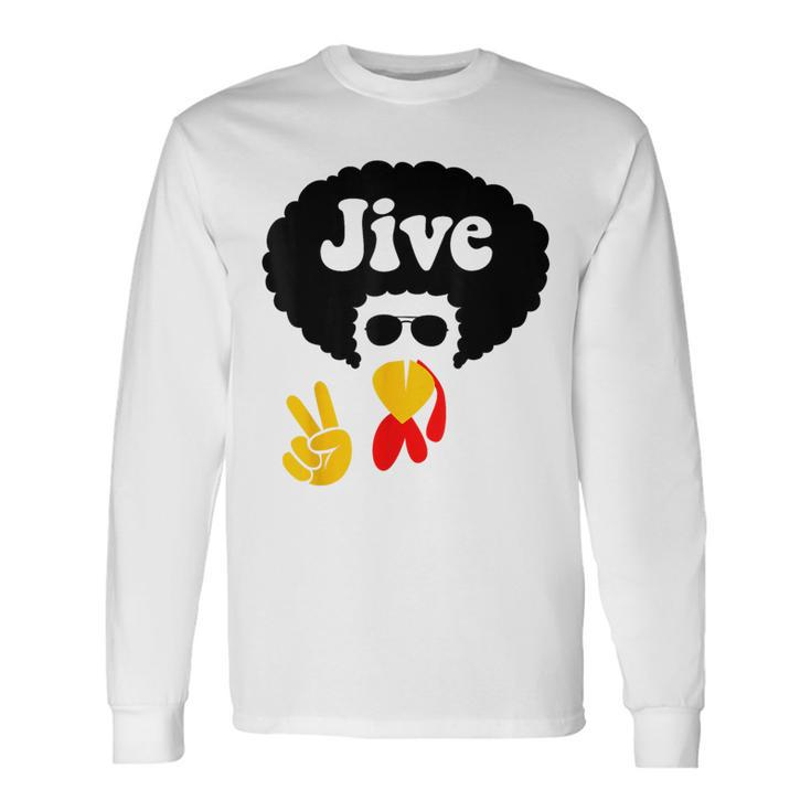Peace Thanksgiving Sign Jive Turkey Face Long Sleeve T-Shirt