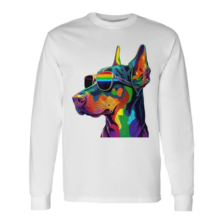 Pride Lesbian Gay Lgbt Doberman Pinscher Dog Long Sleeve T-Shirt T-Shirt