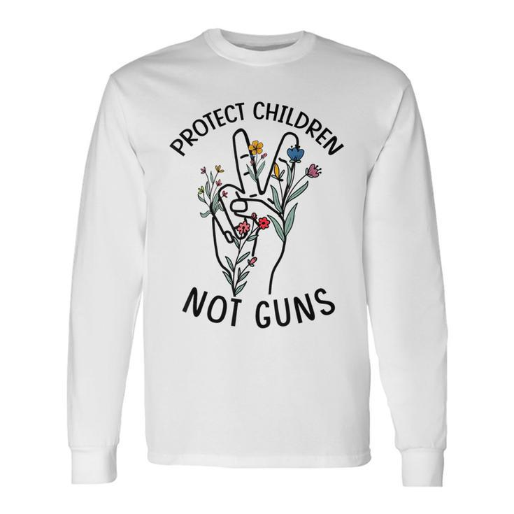 Protect Children Not Guns End Gun Violence Anti Gun Orange Long Sleeve T-Shirt T-Shirt