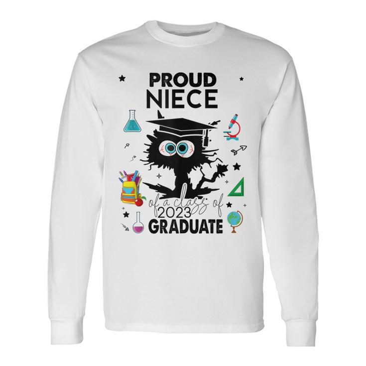 Proud Niece Of A Class Of 2023 Graduate Cool Black Cat Long Sleeve T-Shirt T-Shirt