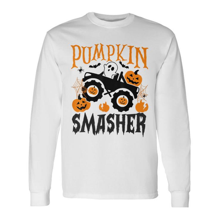Pumpkin Smasher Monster Truck Halloween Night Long Sleeve T-Shirt T-Shirt