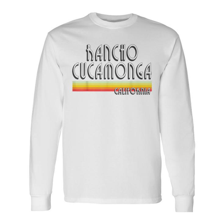 Rancho Cucamonga California T Retro Ca Lines Long Sleeve T-Shirt