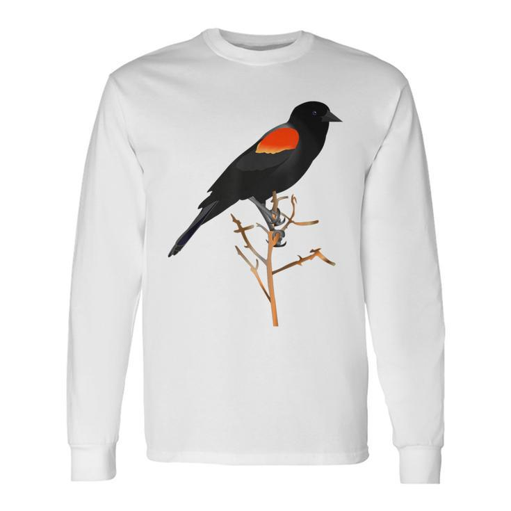 Red-Winged Blackbird For Birdwatchers Long Sleeve T-Shirt