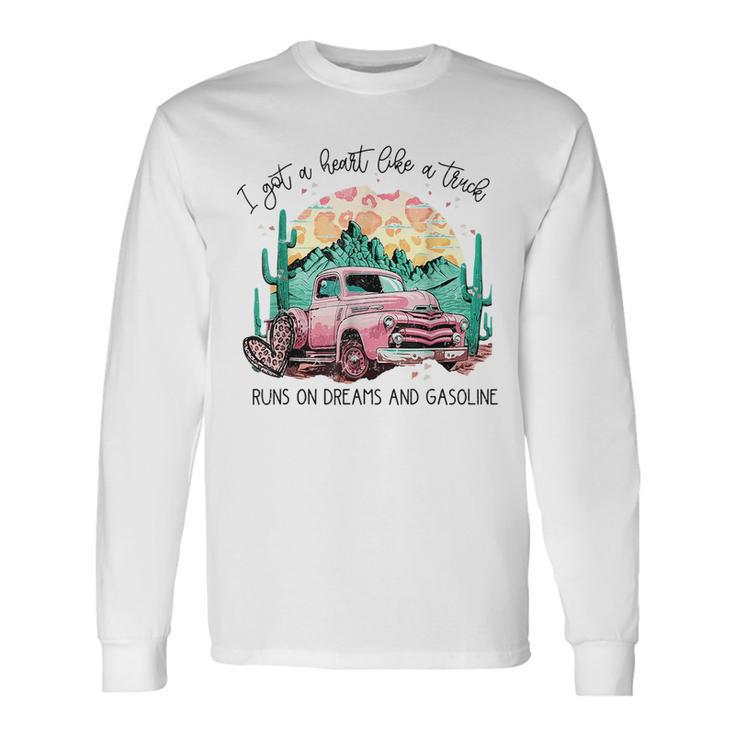 Retro Desert Truck Got A Heart Like A Truck Western Country Long Sleeve T-Shirt