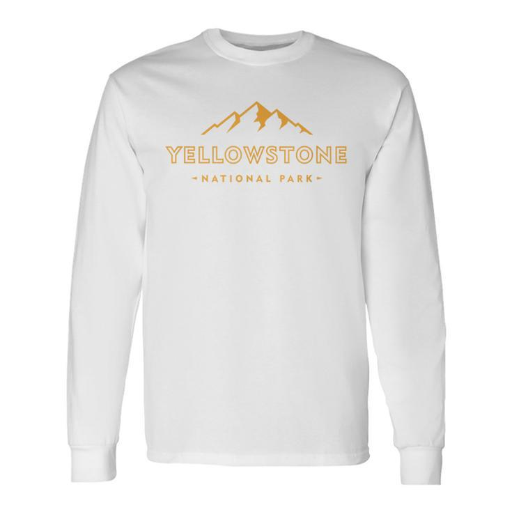 Retro Mountain Yellowstone National Park Hiking Souvenir Long Sleeve T-Shirt