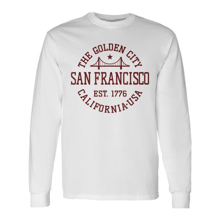 Retro San Francisco California Throwback Bridge Souvenir Long Sleeve T-Shirt