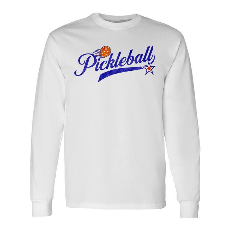Retro Style Pickle Ball Lovers Pickleball Long Sleeve T-Shirt