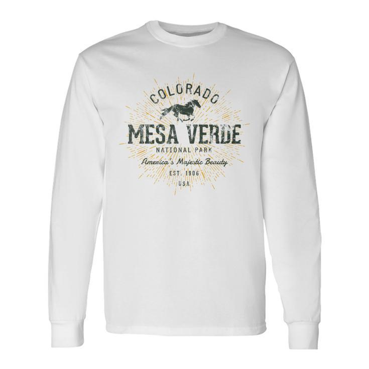 Retro Style Vintage Mesa Verde National Park Long Sleeve T-Shirt