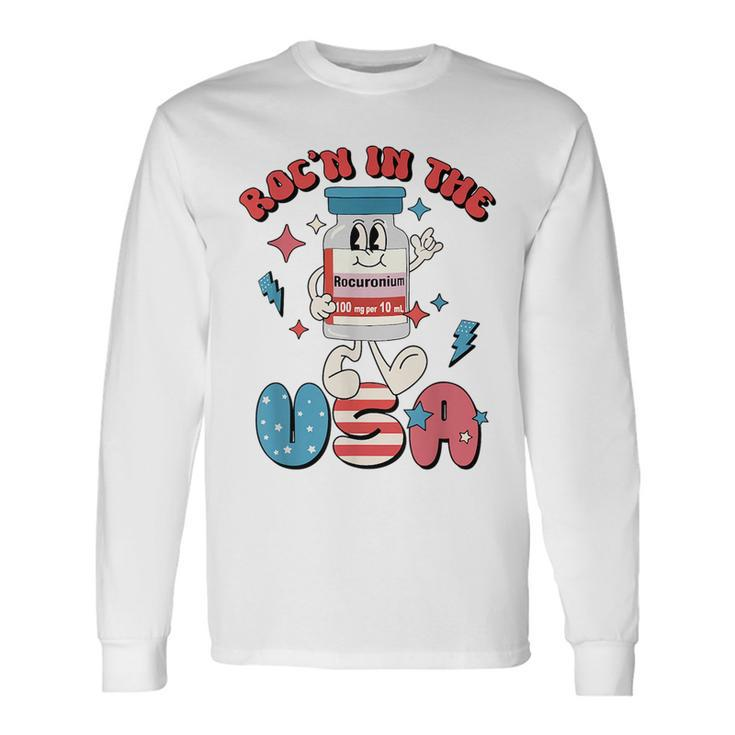 Retro Vial Rocn In The Usa Happy 4Th Of July Vibes Long Sleeve T-Shirt T-Shirt Gifts ideas