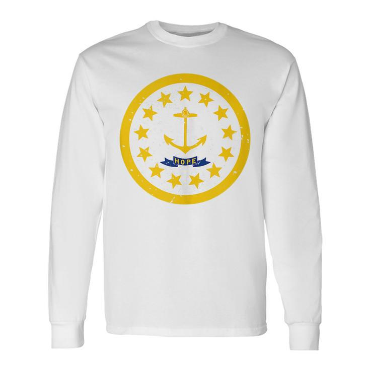 Rhode Island State Flag Emblem Roundel Rhode Island Pride Long Sleeve T-Shirt T-Shirt