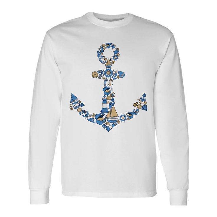 Sailors Anchor Boat Lighthouse Ship Wheel Long Sleeve T-Shirt T-Shirt