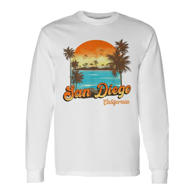 San Diego Beach Summer Vacation Sunset Palm Trees San Diego Long Sleeve T-Shirt T-Shirt