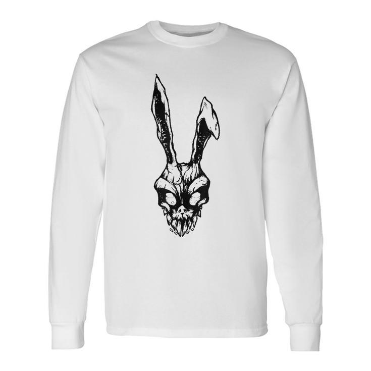 Scary Vintage Angry Rabbit Scull Halloween Party Costume For Rabbit Lovers Long Sleeve T-Shirt T-Shirt