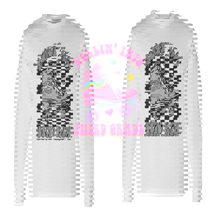 Back To School Skating Rollin Into Third 3Rd Grade 3Rd Grade Long Sleeve T-Shirt T-Shirt