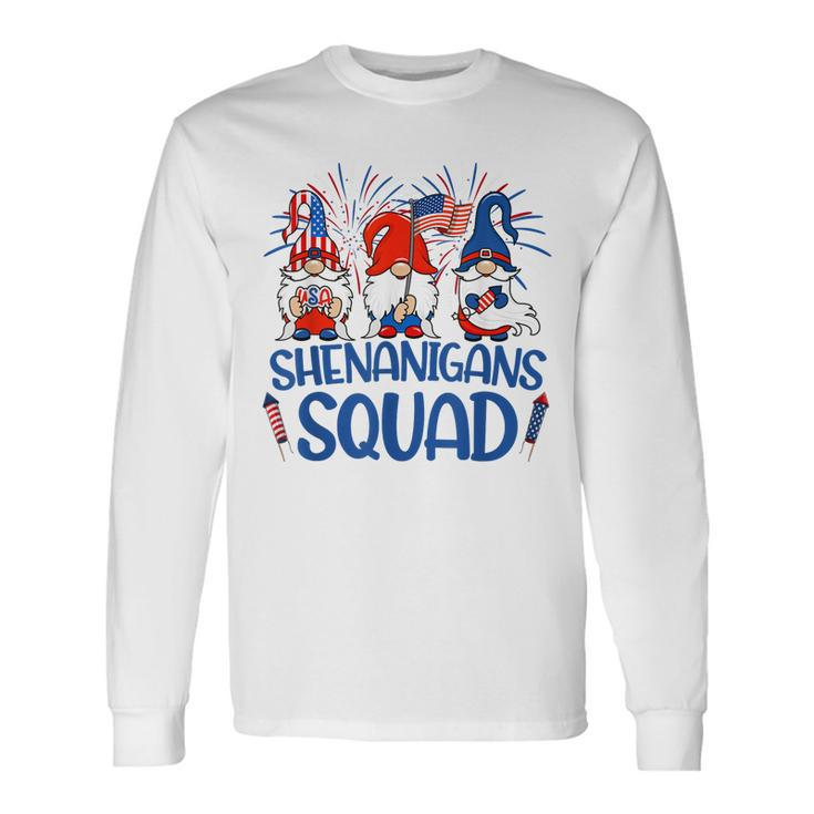 Shenanigans Squad 4Th Of July Gnomes Usa Gnomies American Long Sleeve T-Shirt T-Shirt